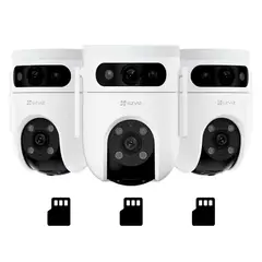 EZVIZ - H9C Dual 3K 3-PACK 128GB Cámara de Seguridad WIFI 5MP