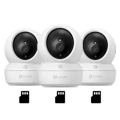 Ezviz - EZVIZ H6C PRO 2K 3-PACK 256GB Camara de Seguridad WIFI 3MP