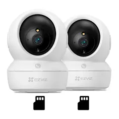 EZVIZ - H6C PRO 3K 2-PACK 128GB Cámara de Seguridad WIFI 5MP