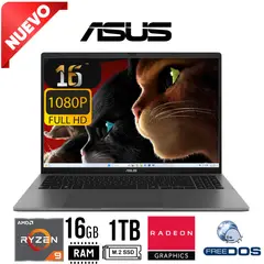 ASUS - Laptop VIVOBOOK S 16 M3607HA-RP066 16´ FHD R9-270 RAM 16GB SSD 1TB Free Dos