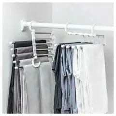 GENERICO - Perchero colgador organizador de pantalones color blanco