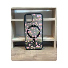 GENERICO - Case MagSafe Negro con Rosas - iPhone 11