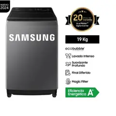SAMSUNG - LAVADORA 19KG WA19CG6441BD ECOBUBBLE GRIS OSCURO