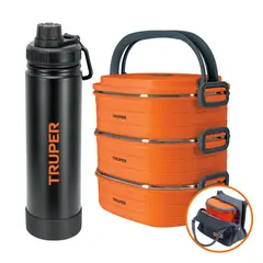 TRUPER - Kit Lonchera Térmica + Termo Acero Inoxidable 750ml