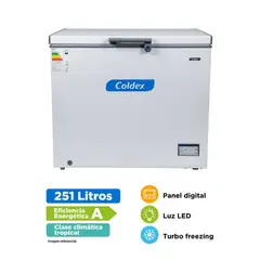 COLDEX - Congeladora 251LT Blanco CH10PLUS