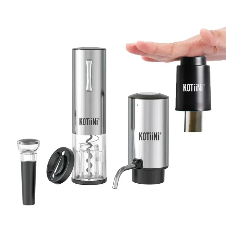 Set Sacacorcho y Aireador eléctrico recarga USB + Tapón Preservador
