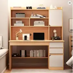 STARHOME - Escritorio Moderno con Biblioteca EdgeLine Duna y Blanco