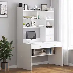 STARHOME - Escritorio Moderno con Biblioteca MetroLine Blanco