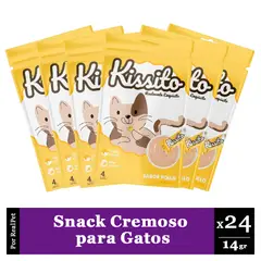 MARCA - Snack Cremoso para Gato Kissito Pollo 6 sobres x 4 tubos