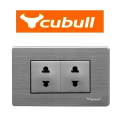 CUBULL - TOMACORRIENTE DOBLE COLOR GRIS MARCA A5-014