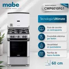 Mabe - Cocina Mabe CMP6010FG1 a gas de 4 Hornillas - Silver