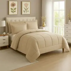 GENERICO - EDREDON QUEEN DAILY SET CUADROS ALGODON + FUNDAS DE ALMOHADA