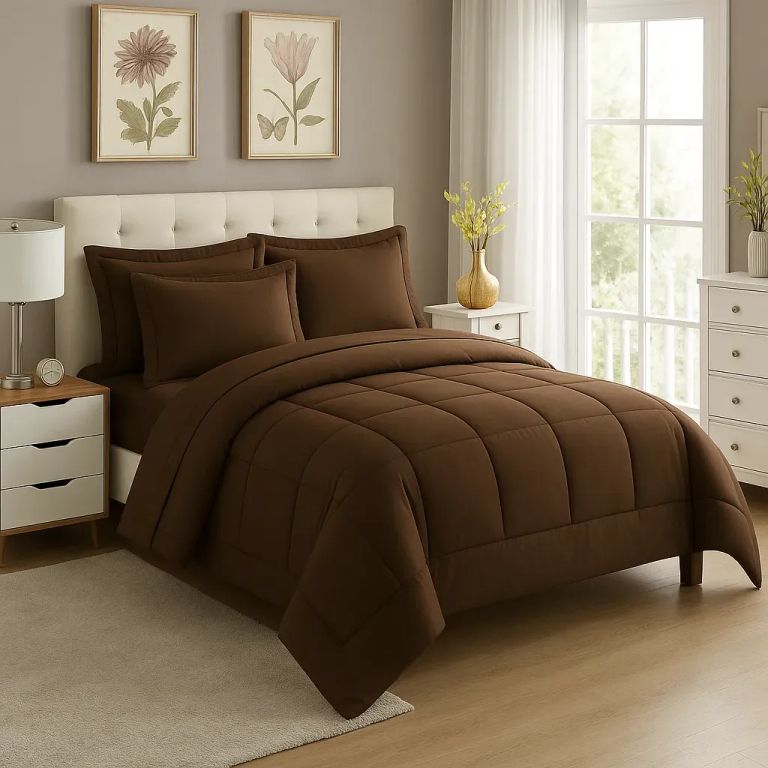 EDREDON 2 PLAZAS DAILY SET CUADROS ALGODON + FUNDAS DE ALMOHADA