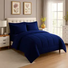 GENERICO - EDREDON 1.5 PLAZA DAILY SET CUADROS ALGODON + FUNDAS DE ALMOHADA