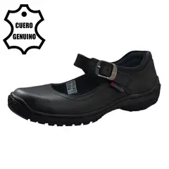BRUNO SEBASTIAN - ZAPATO ESCOLAR PARA NIÑA CUERO NEGRO MARY JANE HEBILLA