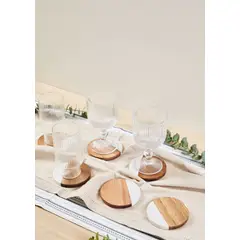 MAP DESIGN HOME - Posavasos Mármol Madera set x6 10 cm