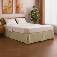 GENERICO - Cubre Tarima con Pliegues King 200 x 200 x 35 cm Arena