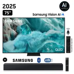 SAMSUNG - Televisor QLED 75 Visión AI Smart TV QN75Q7F5AGXPE + Soundbar HW C400