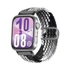 GENERICO - Correa de Nylon Para Huawei Watch Fit 4 Broche PVC Black Gris Tricolor