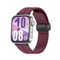 GENERICO - Correa Silicona Para Huawei Watch Fit 4 Broche Magnetico Black Vino