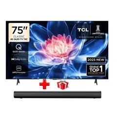 TCL - Televisor QLED 75" smart 75T6C 4K Google TV 2025 + SOUNDBAR NEX