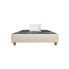 GENERICO - Box tarima reforzado + almohada - color Beige claro - King 2 PIEZAS