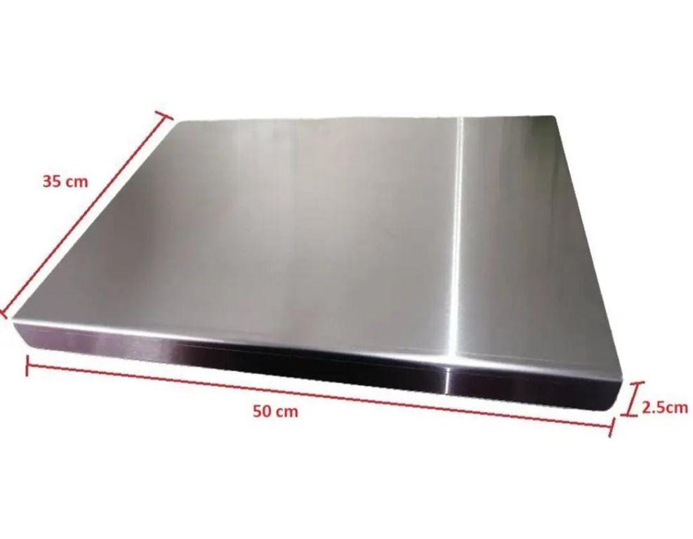 Tabla de picar en Acero inoxidable 50cm x 35 cm x 2.5 cm AISI 304