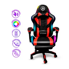 GENERICO - Silla DP Gamer DPPRORD luz RGB Masajeador y Parlantes