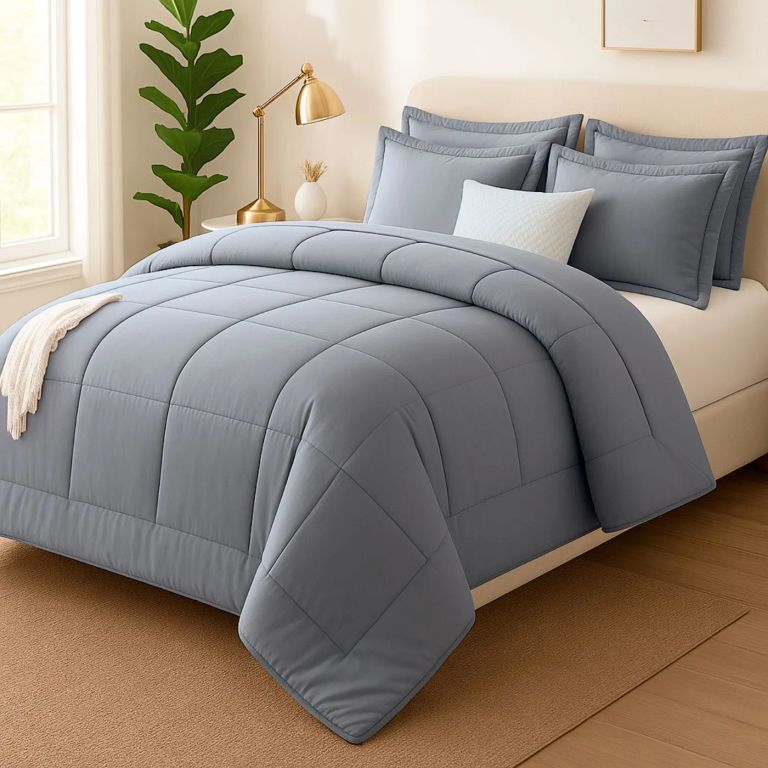 EDREDON QUEEN COOZY SET CUADROS PERU PIMA + FUNDAS DE ALMOHADA