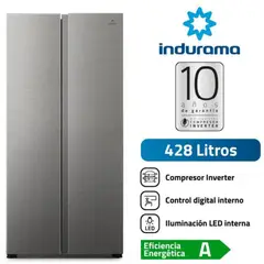 INDURAMA - REFRIGERADORA RI-769 SIDE BY SIDE NO FROST 428 LITROS CROMA