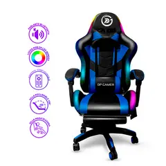 GENERICO - Silla DP Gamer DPPROBL luz RGB Masajeador y Parlantes