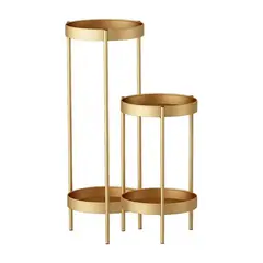 GENERICO - Soporte Metálico Dorado Para Macetas o Adornos Decoración Interior 80.5 cm