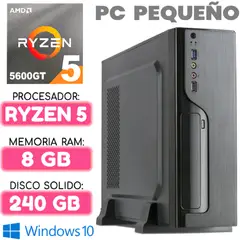 AMD - Computadora MINI CPU RYZEN 5 5600GT RAM 8Gb SSD 240Gb PC pequeño