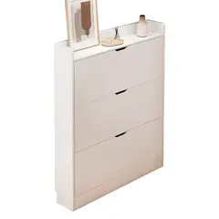 GENERICO - Zapatera Blanca Moderna 4 Niveles Tipo Abatible Para Hogar