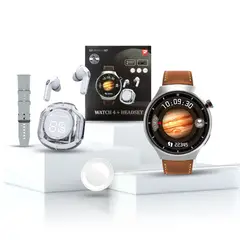 GENERICO - Conjunto D21 Watch 4 + Audifonos Ultra Pro Gris