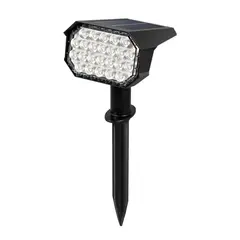 CAFINI - Lámpara Solar Exterior 24 LED IP65 Recargable para Jardín y Pared