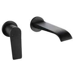 XM - MEZCLADORA MONOCOMANDO DE LAVATORIO A PARED NEGRO M7401