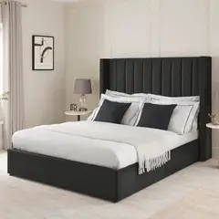 GENERICO - CAMA BOX TARIMA VASCO QUEEN NEGRO