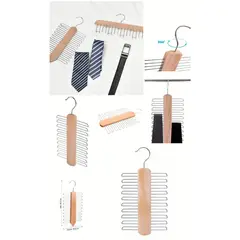 ORANGE - PACK X2 ORGANIZADOR360° DE LUJO CORBATAS Y CORREAS MADERA & ACERO INOX