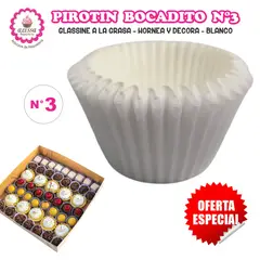 GENERICO - Pirotin Bocadito a la Grasa Horneable Blanco N°3 1000 unidades