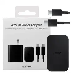 SAMSUNG - Cargador 45W USB-C S24/S24ULTRA/S25 Ultra -- Original Negro