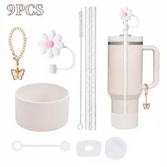 GENERICO - PACK DE 9 ACCESORIOS ANTIDERRAME PARA VASO QUENCHER TUMBLER H2.O 40oz - COMPATIBLE CON QUENCHER TUMBLER 40 OZ