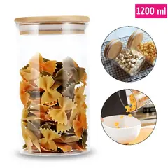 ELMEJORPRECIO - Frascos Herméticos De Vidrio Borosilicato Y Tapa De bambú 1200 ml