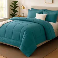 GENERICO - EDREDON 1 PLAZA COOZY SET CUADROS PERU PIMA + FUNDAS DE ALMOHADA