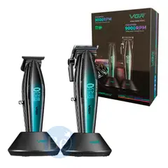 VOYAGER - Combo Barber VGR Cortadora V-270 y Trimmer V-992 de 9000RPM