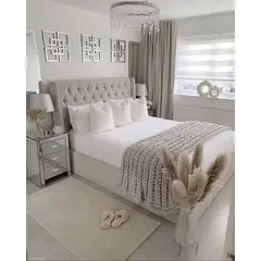 GENERICO - CAMA BOX TARIMA BLOSSOM 1.5 PLAZAS BEIGE