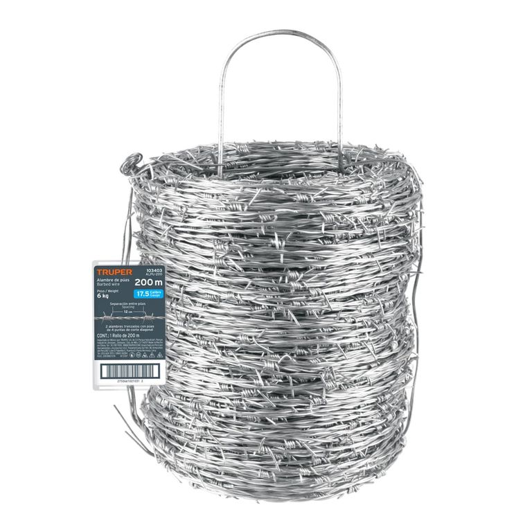 Alambre de púas, calibre 17.5, 200 m Truper
