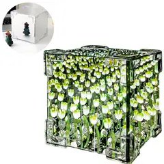 ELMEJORPRECIO - Lámpara Led Cubo De Tulipanes Decorativa De Fondo Infinito Amarillo
