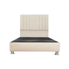 MUEBLES MACRUMO - Cama tapizada Alessia - 1.5 Plz - Color Beige claro