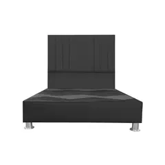 MUEBLES MACRUMO - Cama tapizada Alessia - 2 Plz - Color Negro
